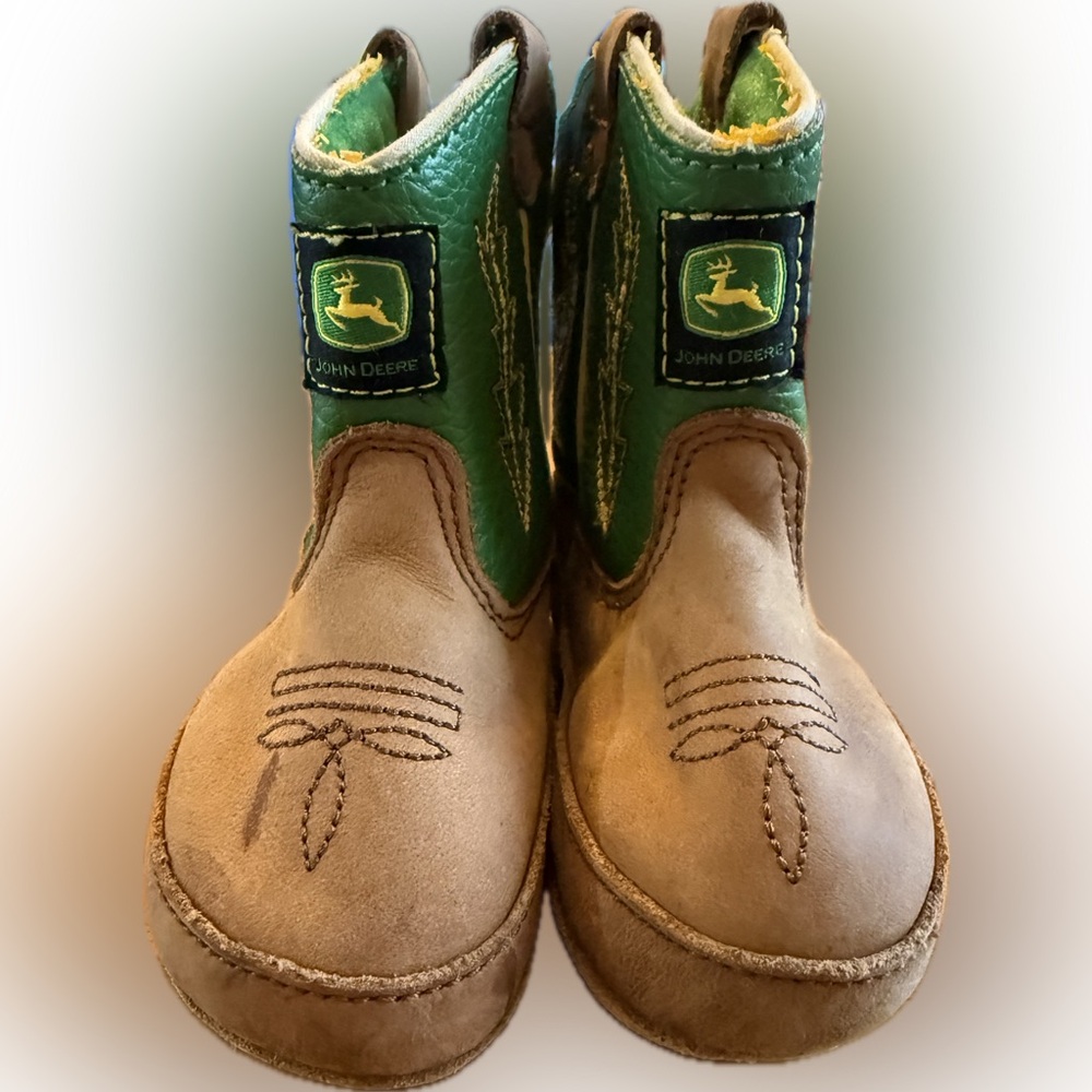 John Deere Green and Brown Kids' Boots